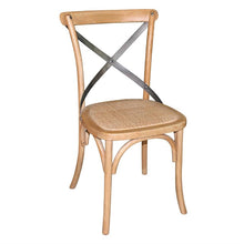 Afbeelding in Gallery-weergave laden, Bolero houten stoel met gekruiste rugleuning naturel (2 stuks)