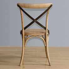 Afbeelding in Gallery-weergave laden, Bolero houten stoel met gekruiste rugleuning naturel (2 stuks)