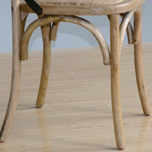 Afbeelding in Gallery-weergave laden, Bolero houten stoel met gekruiste rugleuning naturel (2 stuks)