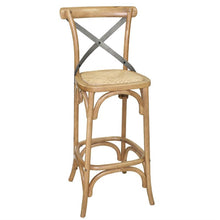 Afbeelding in Gallery-weergave laden, Bolero houten barkruk met gekruiste rugleuning naturel
