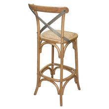 Afbeelding in Gallery-weergave laden, Bolero houten barkruk met gekruiste rugleuning naturel