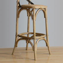 Afbeelding in Gallery-weergave laden, Bolero houten barkruk met gekruiste rugleuning naturel
