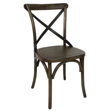 Bolero houten stoel met gekruiste rugleuning walnoot (2 stuks)