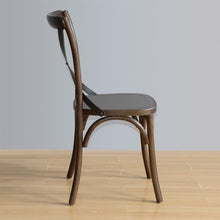 Afbeelding in Gallery-weergave laden, Bolero houten stoel met gekruiste rugleuning walnoot (2 stuks)
