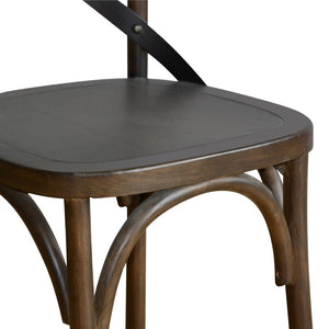 Bolero houten stoel met gekruiste rugleuning walnoot (2 stuks)
