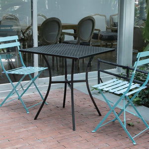 Bolero vierkante stalen bistro tafel zwart 70cm