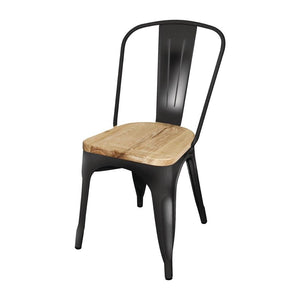 Bolero Bistro stalen stoelen met houten zitting zwart (4 stuks)