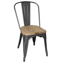 Afbeelding in Gallery-weergave laden, Bolero Bistro stalen stoelen met houten zitting grijs (4 stuks)