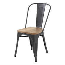 Afbeelding in Gallery-weergave laden, Bolero Bistro stalen stoelen met houten zitting grijs (4 stuks)