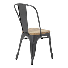 Afbeelding in Gallery-weergave laden, Bolero Bistro stalen stoelen met houten zitting grijs (4 stuks)