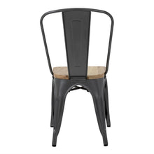 Afbeelding in Gallery-weergave laden, Bolero Bistro stalen stoelen met houten zitting grijs (4 stuks)