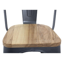 Afbeelding in Gallery-weergave laden, Bolero Bistro stalen stoelen met houten zitting grijs (4 stuks)