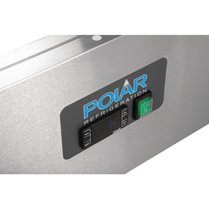 Polar G-serie 3-deurs pizza koelwerkbank met opzetvitrine 436L