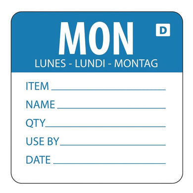 Hygiplas oplosbare kleurcode voedseletiketten maandag (250 stuks)