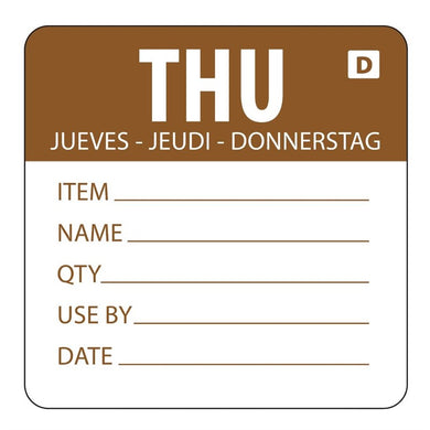 Hygiplas oplosbare kleurcode voedseletiketten donderdag (250 stuks)