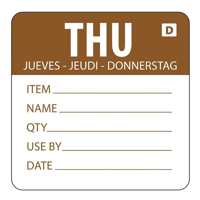 Hygiplas oplosbare kleurcode voedseletiketten donderdag (250 stuks)