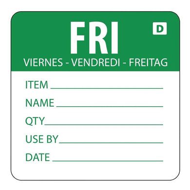 Hygiplas oplosbare kleurcode voedseletiketten vrijdag (250 stuks)