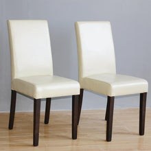 Afbeelding in Gallery-weergave laden, Bolero kunstlederen stoel créme (2 stuks)