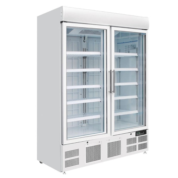 Polar g-serie rechtopstaande vitrinediepvriezer 920ltr wit