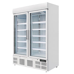 Polar g-serie rechtopstaande vitrinediepvriezer 920ltr wit