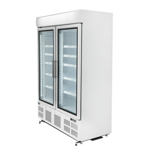 Polar g-serie rechtopstaande vitrinediepvriezer 920ltr wit