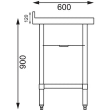 Afbeelding in Gallery-weergave laden, Vogue RVS spoeltafel enkele spoelbak met onderblad 75x60cm