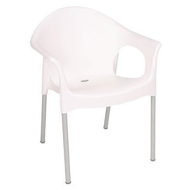 Bolero stapelbare witte stoelen met armleuning (4 stuks)
