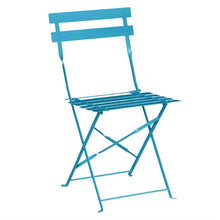 Afbeelding in Gallery-weergave laden, Bolero stalen opklapbare stoelen turquoise (2 stuks)