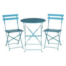 Afbeelding in Gallery-weergave laden, Bolero stalen opklapbare stoelen turquoise (2 stuks)