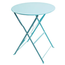 Afbeelding in Gallery-weergave laden, Bolero ronde stalen opklapbare tafel turquoise 59,5cm