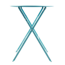 Afbeelding in Gallery-weergave laden, Bolero ronde stalen opklapbare tafel turquoise 59,5cm