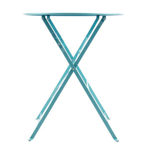 Bolero ronde stalen opklapbare tafel turquoise 59,5cm