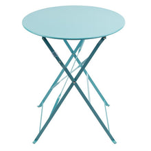 Afbeelding in Gallery-weergave laden, Bolero ronde stalen opklapbare tafel turquoise 59,5cm
