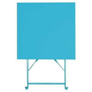 Bolero vierkante opklapbare stalen tafel turquoise 60cm