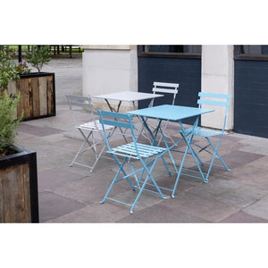 Bolero vierkante opklapbare stalen tafel turquoise 60cm