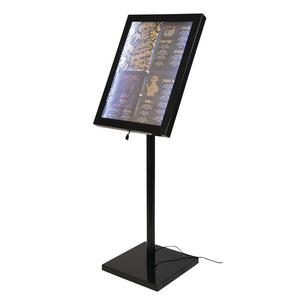 Securit LED info display zwart (incl. paal en voet)