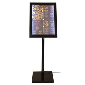 Securit LED info display zwart (incl. paal en voet)