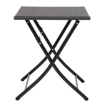 Afbeelding in Gallery-weergave laden, Bolero vierkante polyrotan klaptafel zwart 60cm