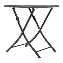 Afbeelding in Gallery-weergave laden, Bolero vierkante polyrotan klaptafel zwart 60cm