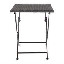 Afbeelding in Gallery-weergave laden, Bolero vierkante polyrotan klaptafel zwart 60cm
