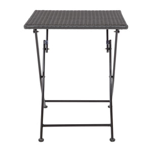 Bolero vierkante polyrotan klaptafel zwart 60cm