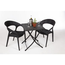 Afbeelding in Gallery-weergave laden, Bolero vierkante polyrotan klaptafel zwart 60cm