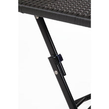 Afbeelding in Gallery-weergave laden, Bolero vierkante polyrotan klaptafel zwart 60cm