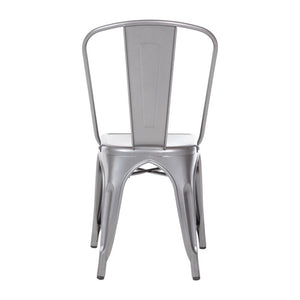 Bolero Bistro stalen stoel grijs (4 stuks)