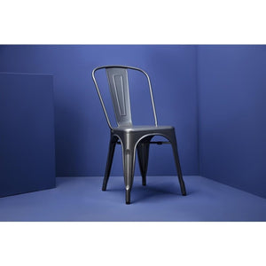 Bolero Bistro stalen stoel grijs (4 stuks)