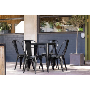 Bolero Bistro stalen stoel zwart (4 stuks)