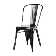 Afbeelding in Gallery-weergave laden, Bolero Bistro stalen stoel zwart (4 stuks)