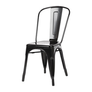 Bolero Bistro stalen stoel zwart (4 stuks)
