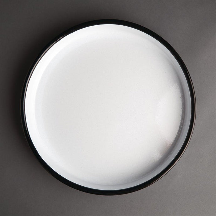 Olympia geÃ«mailleerd stalen dienblad rond 32cm