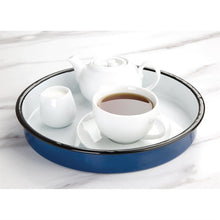 Afbeelding in Gallery-weergave laden, Olympia geÃ«mailleerd stalen dienblad rond 32cm